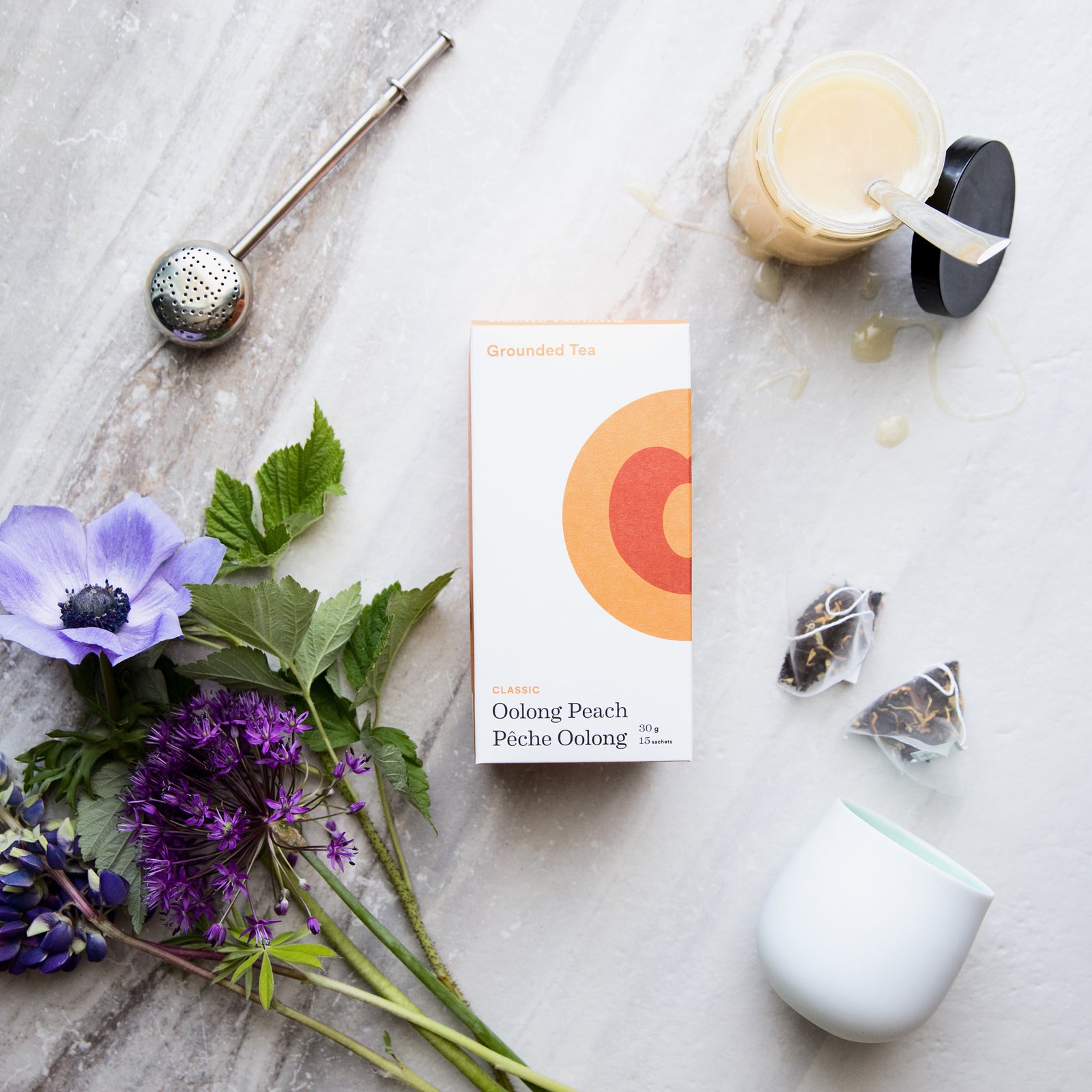 Oolong Tea, Peach, Apple, Tea Sachets, Natural